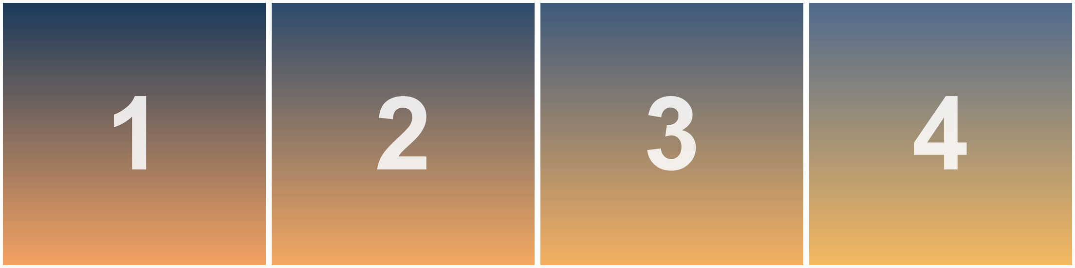 The four 1080 × 1080 carousel pieces, ready to upload to Instagram