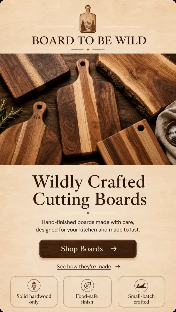 Board to be Wild website preview