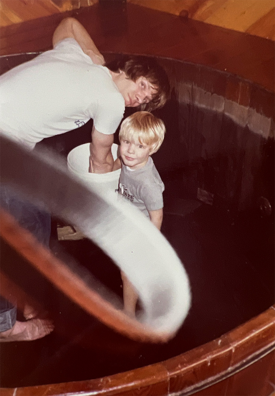 Cleaning the tub with Dad
