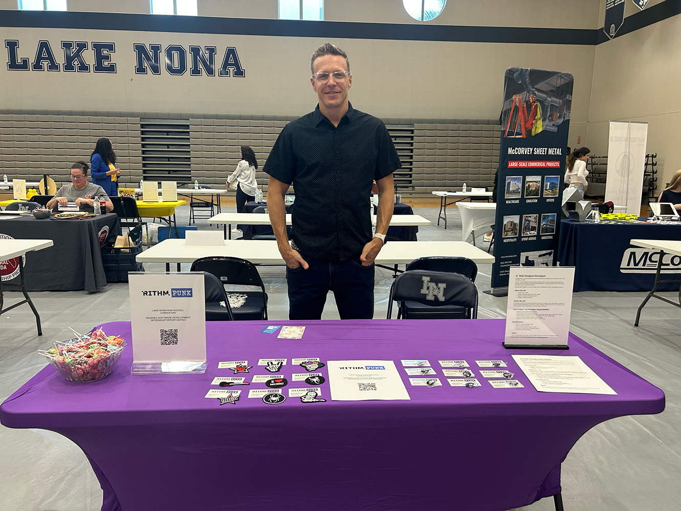 Reid at the Lake Nona High School career fair