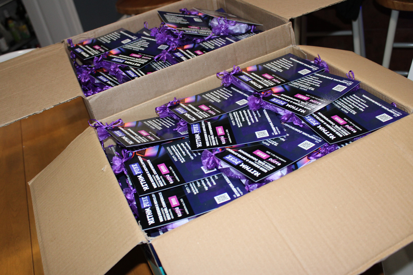 Prepping flyers for the conference